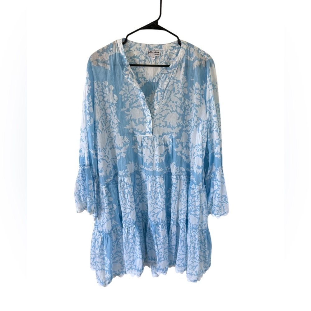 Tuckernuck JULIET DUNN Pastel Blue Palladio Flared Sleeve Dress - Picture 6 of 9